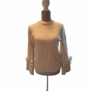 Club Monaco Women's Cream Sweater with Bow Details
